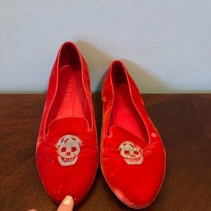 Alexander McQueen Red skeleton flats